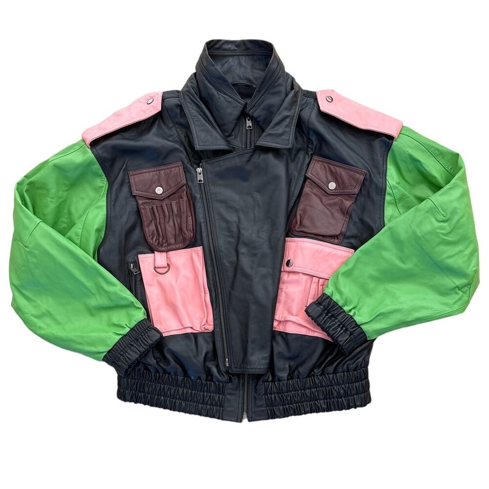 Zasta The Wizard Jacket Size L in Black Green & Pink
